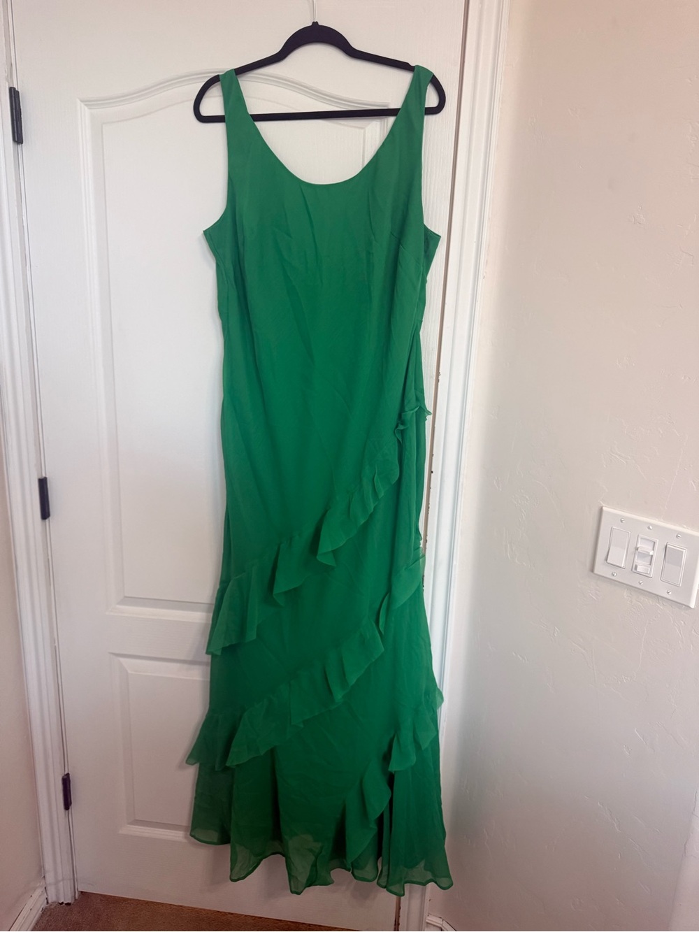 Green Ruffle Maxi Dress ASOS